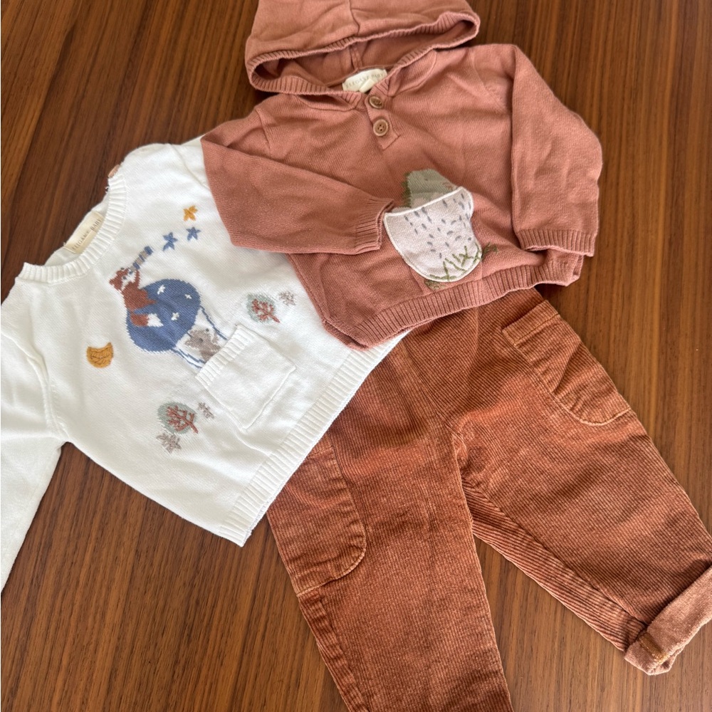 Kids Matching Set - White and Brown